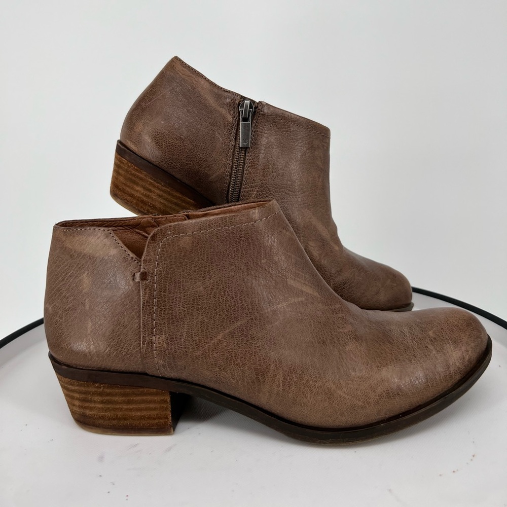LUCKY BRAND BROWN LEATHER BARDON BOOTIE, PADDED INSOLE,‎ COMFORTABLE AND STYLISH